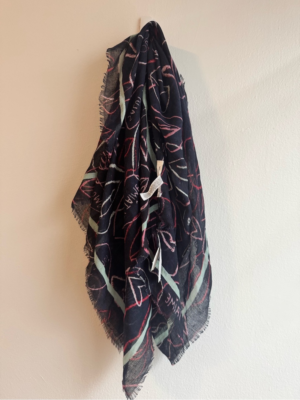 BCBGeneration-Navy Lip-Print scarf NWT